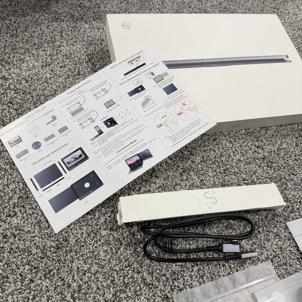 Portable Monitor for 14.2" MacBook, Laptop Screen Extender Dual Display 12'' FHD - Picture 10 of 15